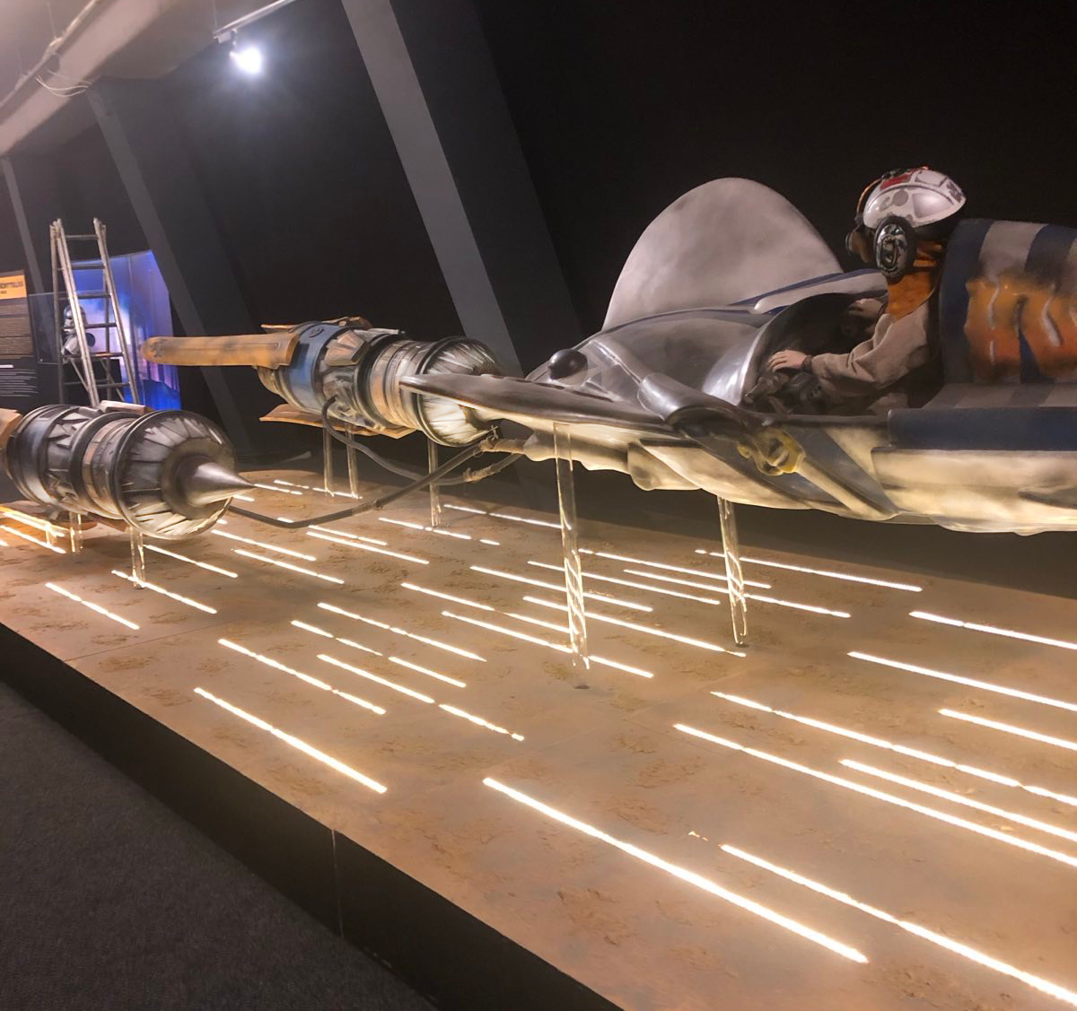Star Wars exhibition installation: Anakin Skywalker's podracer as he tries to catch up to Sebulba.